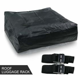 Car Roof Bag Black - Rooftop Cargo Carrier Bag With Heavy Duty Straps 8-13.5 Cubic Feet Fits ALL Cars Waterproof