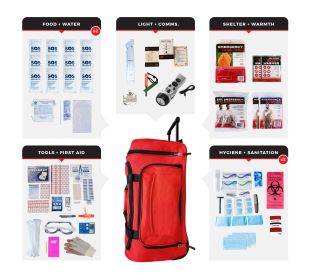 2 Person Comfort Survival Kit (Option: Rolling Bag Red)